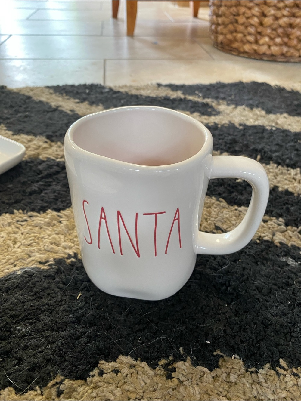 Rae Dunn White "Santa" Ceramic Holiday Mug